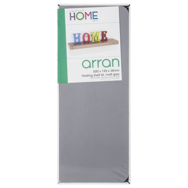 Core Products Arran Matt Grey Floating Book Shelf 50cm