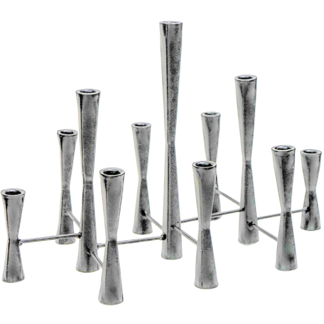 Ivyline Parker Silver 11 Piece Candle Holder Centrepiece - image 1