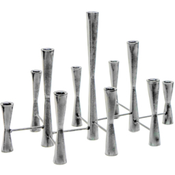 Ivyline Parker Silver 11 Piece Candle Holder Centrepiece - thumbnail 1