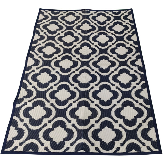 Charles Bentley Navy Moroccan Patterned Outdoor Rug 120 x 170cm - image 1