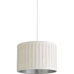 Lighting Collection Ivory Metallic Silver Inner Pleated Velvet Shade