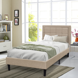 Brooklyn Single Stone Buttoned Headboard Bed Frame - thumbnail 3