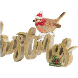 Merry Christmas Robin-Themed Ornament Natural - thumbnail 4