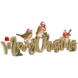 Merry Christmas Robin-Themed Ornament Natural - thumbnail 2