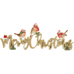 Merry Christmas Robin-Themed Ornament Natural