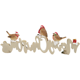 Merry Christmas Robin-Themed Ornament Natural - thumbnail 3
