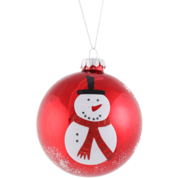 Single Candy Cane Lane Snowman or Snowflake Red and White Christmas Bauble in Assorted styles - thumbnail 3