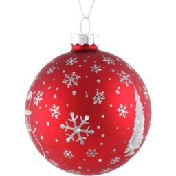 Single Candy Cane Lane Snowman or Snowflake Red and White Christmas Bauble in Assorted styles - thumbnail 2