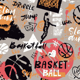 Origin Murals Graffiti Basketball Orange Wall Mural - thumbnail 2