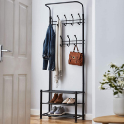 House of Home Black Stand with 18 Hooks 6 x 2ft - thumbnail 2