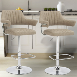 Shankar Cortez Mink Leather Bar Stool Set of 2