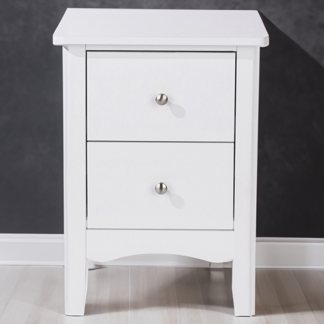 Como 2 Drawer White Petite Bedside Table - image 1