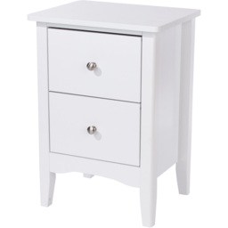 Como 2 Drawer White Petite Bedside Table - thumbnail 2