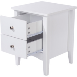 Como 2 Drawer White Petite Bedside Table - thumbnail 4