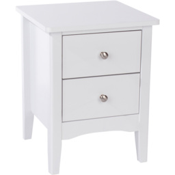 Como 2 Drawer White Petite Bedside Table - thumbnail 3