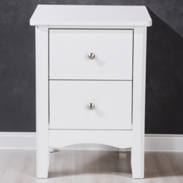 Como 2 Drawer White Petite Bedside Table - thumbnail 1