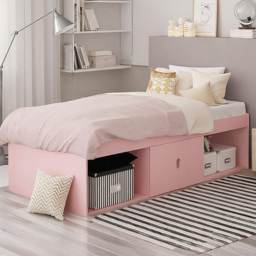Kidsaw Single Pink Low Sleeper Cabin Bed with Storage - thumbnail 1
