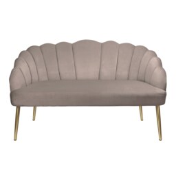 Sophia Scallop Velvet 2 Seater Small Sofa - Matte Grey - thumbnail 3