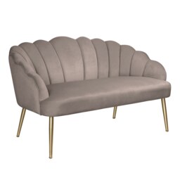 Sophia Scallop Velvet 2 Seater Small Sofa - Matte Grey - thumbnail 2