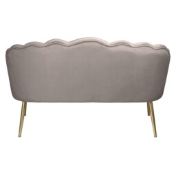 Sophia Scallop Velvet 2 Seater Small Sofa - Matte Grey - thumbnail 4