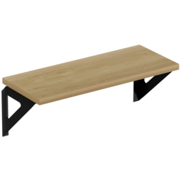 Homebase Light Oak Effect Mini Shelf with Black Brackets 3 Pack - thumbnail 3