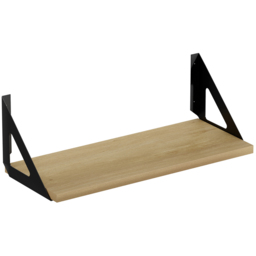 Homebase Light Oak Effect Mini Shelf with Black Brackets 3 Pack - thumbnail 4