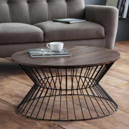 Julian Bowen Jersey Walnut Round Wire Coffee Table