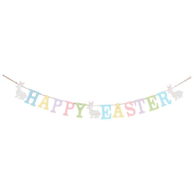 Happy Easter Pastel Bunny Bunting Decoration
