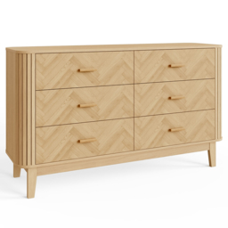 GFW Axel Oak 6 Drawer Chevron Pattern Chest of Drawers - thumbnail 2