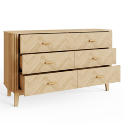 GFW Axel Oak 6 Drawer Chevron Pattern Chest of Drawers - thumbnail 4