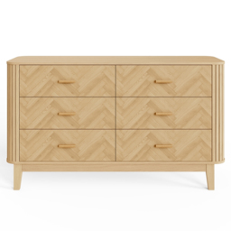 GFW Axel Oak 6 Drawer Chevron Pattern Chest of Drawers - thumbnail 3