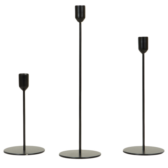Noir Black Taper Candle Holder 3 Pack - image 1