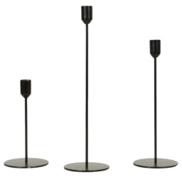 Noir Black Taper Candle Holder 3 Pack