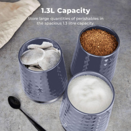 Tower 3 Piece Grey Solitaire Canister Set - thumbnail 4