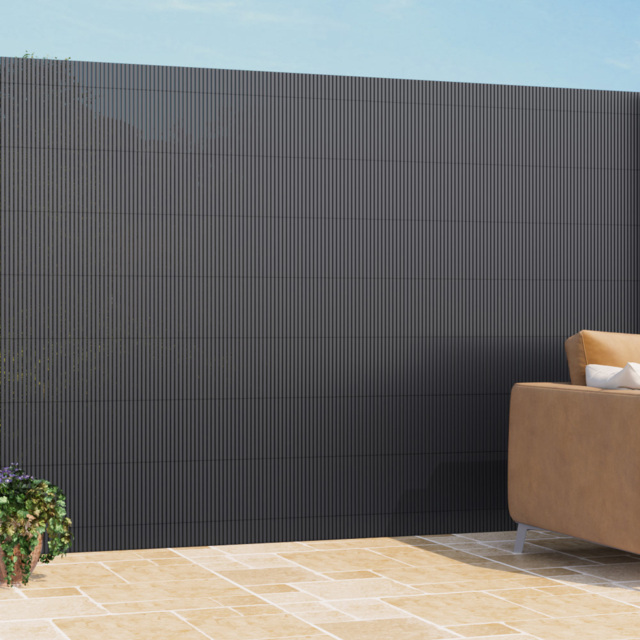 Living and Home Dark Grey PVC Fence Sun Blocked Screen Panels 300 x 180cm - image 1