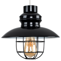 ValueLights Penglai Black Wire Basket Fisherman Pendant Shade