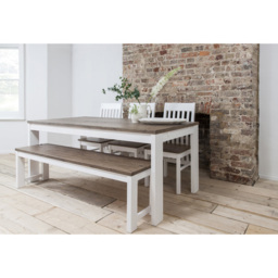 Noa and Nani Hever White and Dark Pine Dining Bench - thumbnail 4