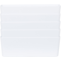 Wham Ice White Rectangular Studio Basket 7.01 5 Pack