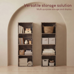 Vida Designs Oxford Dark Wood 4 Shelf Cube Bookcase - thumbnail 4