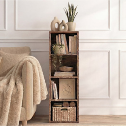 Vida Designs Oxford Dark Wood 4 Shelf Cube Bookcase - thumbnail 3
