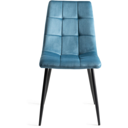 Bentley Designs Mondrian Petrol Blue Velvet Dining Chair Set of 2 - thumbnail 3