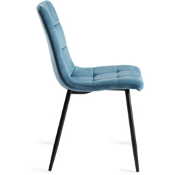 Bentley Designs Mondrian Petrol Blue Velvet Dining Chair Set of 2 - thumbnail 4