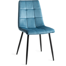 Bentley Designs Mondrian Petrol Blue Velvet Dining Chair Set of 2 - thumbnail 2