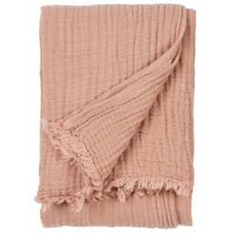 Yard Lark Pink Clay Large Muslin Cotton Throw 240 x 260cm - thumbnail 1