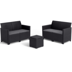 Keter Marie 4 Seater Black Wicker Lounge Set - thumbnail 2
