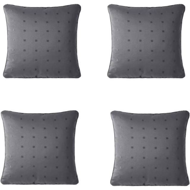 Alan Symonds Charcoal Dobby Square Cushion with Polyester Filled Pad 45 x 45cm 4 Pack