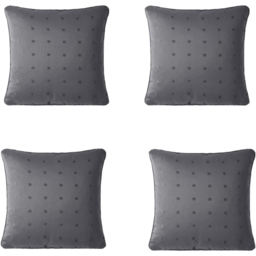 Alan Symonds Charcoal Dobby Square Cushion with Polyester Filled Pad 45 x 45cm 4 Pack