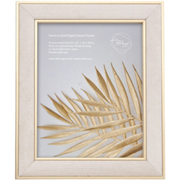 The Port. Co Gallery Neutral Gold Edged Velvet Photo Frame 10 x 8 inch