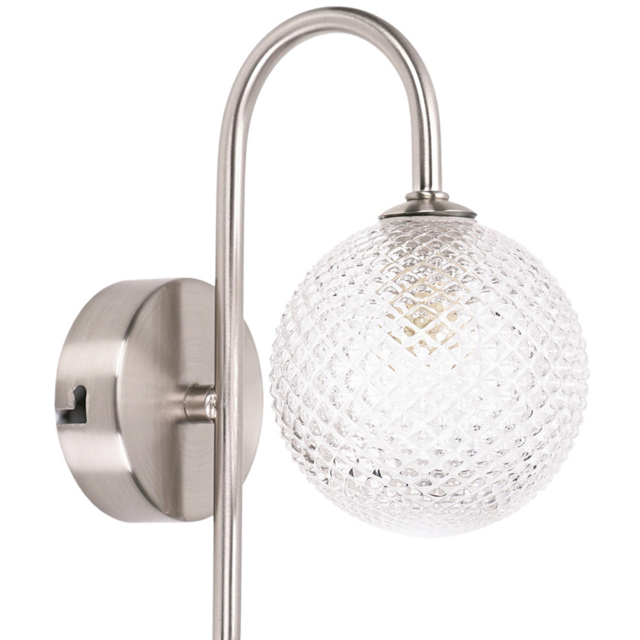 ValueLights Elle Brushed Chrome Cut Glass LED Wall Light - image 1