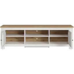 Florence Celesto 2 Door 2 Shelf White and Oak Wide TV Unit - thumbnail 3